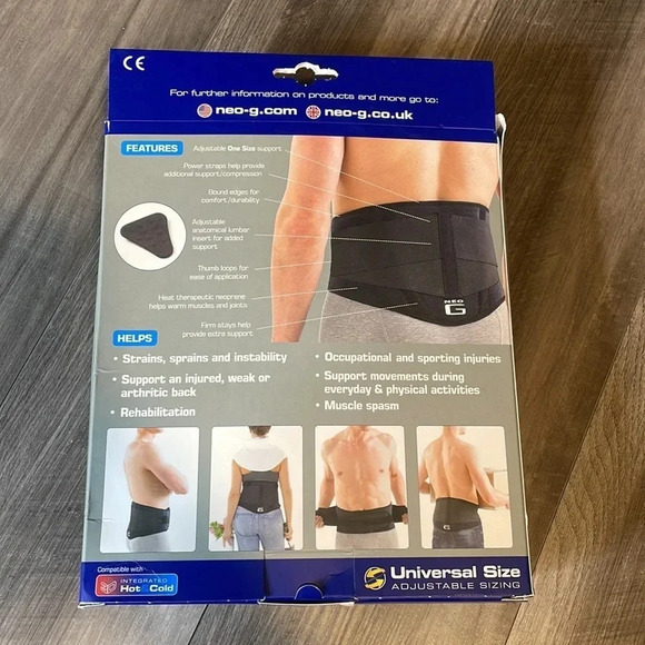 Neo G Back Brace With Power Straps Universal Sz Ref 890 Supports Back • NWT - Picture 5 of 6